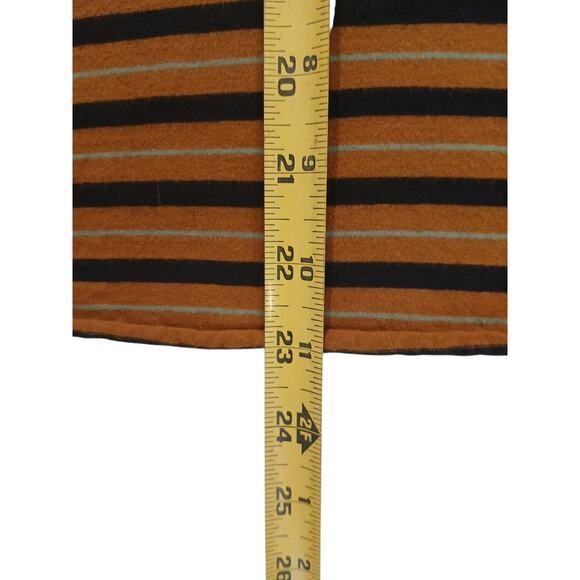 Volcom Womens Striped Short Sleeve T-Shirt Plus Sz XXL Brown Blue Cropped Boxy - Picture 10 of 12